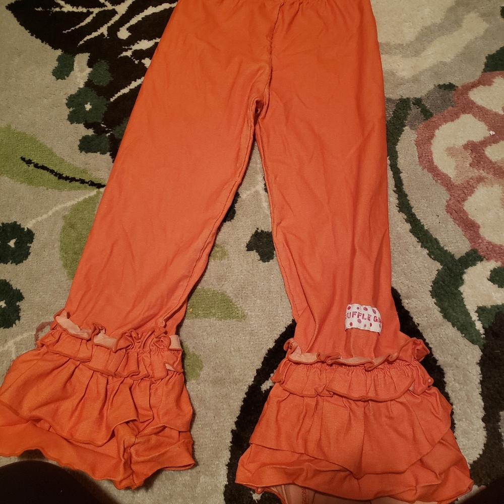 Burnt orange color Ruffle girl pants